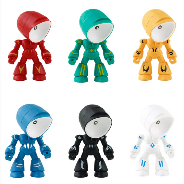 Cute Cartoon Mini Foldable Desk Lamp, Adjustable Angle, Dimmable, AAA Battery Powered, LED