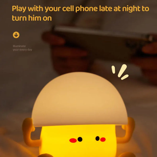 Cute silicone egg yolk and mushroom lamp