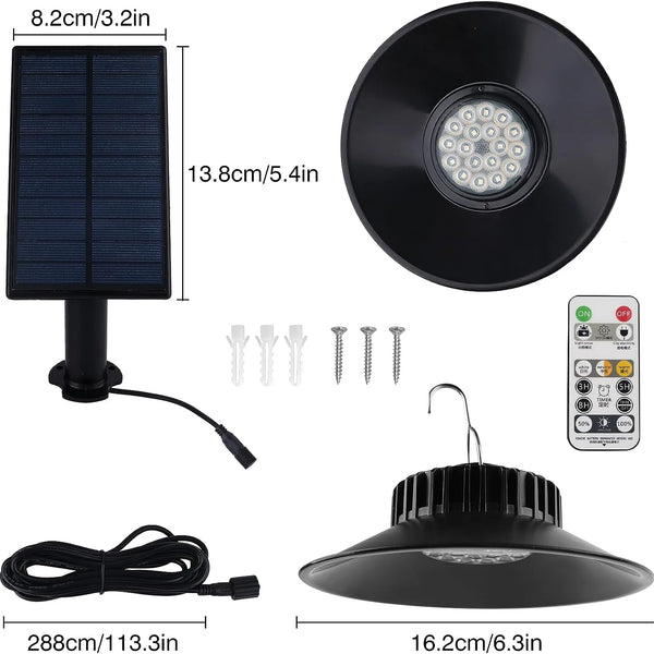Solar pendant 1/2 units with remote control for indoor and outdoor areas