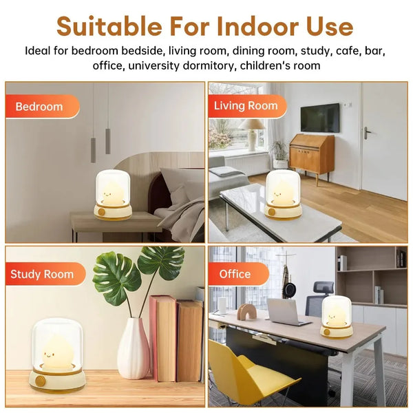 Cute and Creative Mini LED Desk Lamp USB Rechargeable Portable Cartoon Lamp