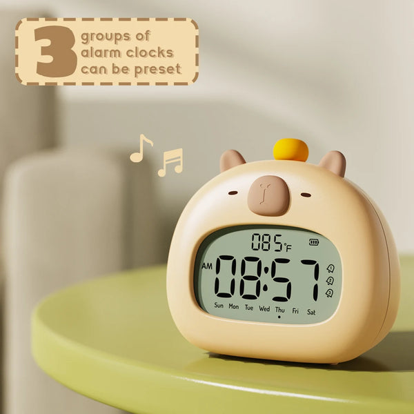 Capybara LED Alarm Clock for Kids