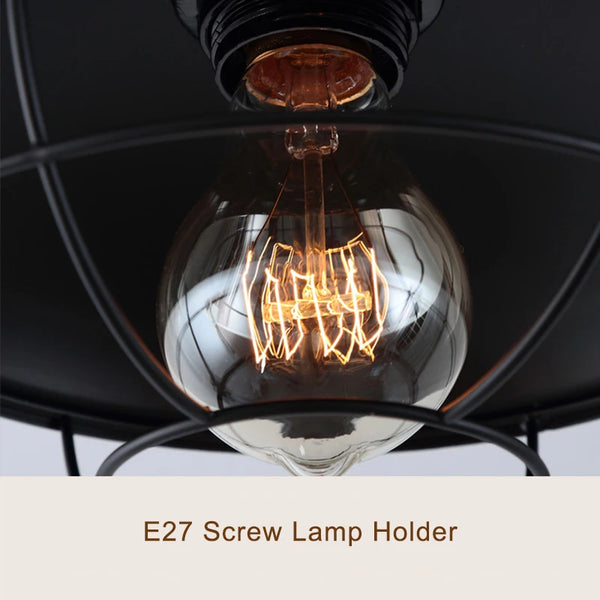 Retro Industrial Ceiling Light with Iron Bar β E27