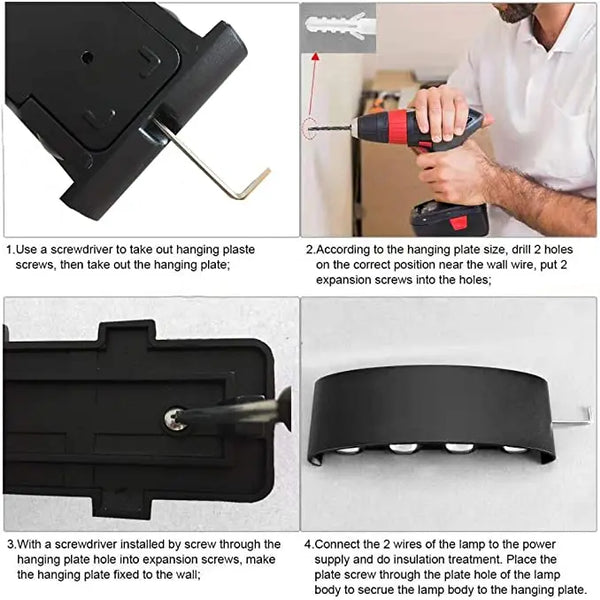 Modern LED wall light for indoor and outdoor use