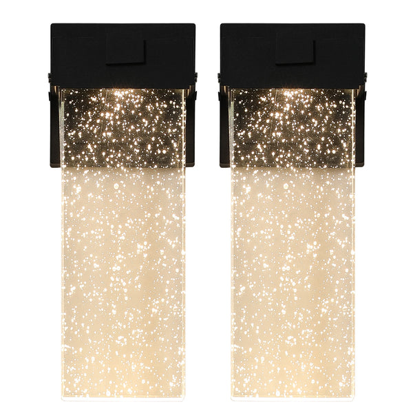 Weatherproof LED wall light with bubble crystal and light sensor - 12W