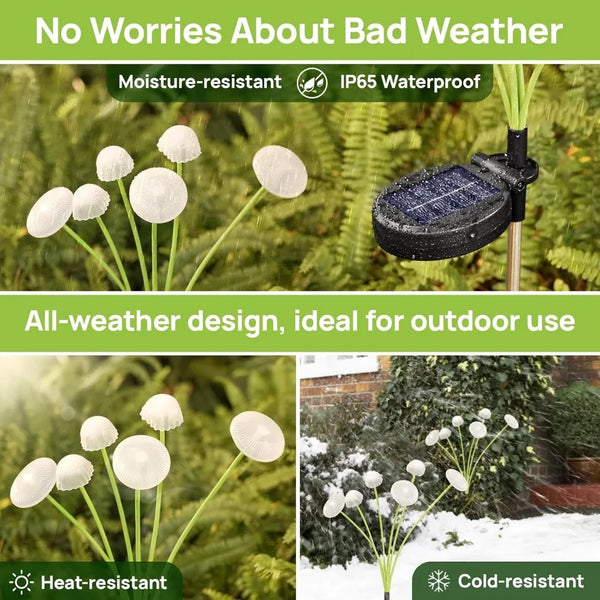 Solar Garden Lights Dual Mode LED Solar Mushroom Lights