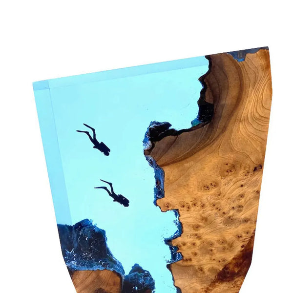 Resin table lamp with deep-sea exploration organisms