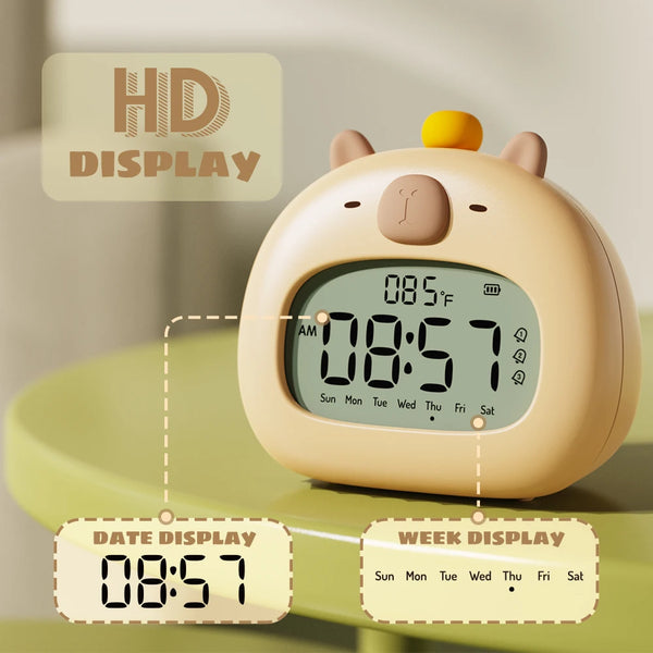Capybara LED Alarm Clock for Kids