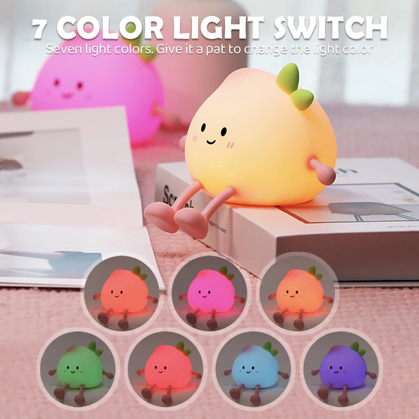 cute peach shaped silicone lamp
