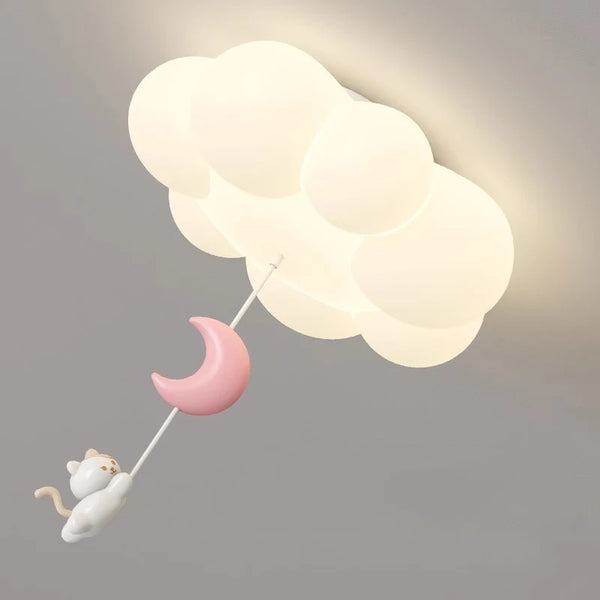 LED ceiling light with star and cloud pendant