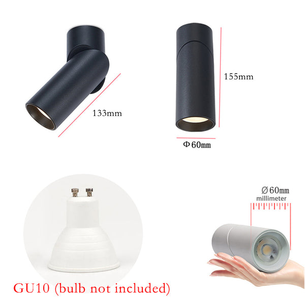 LED surface mounted spotlights, GU10 folding luminaires