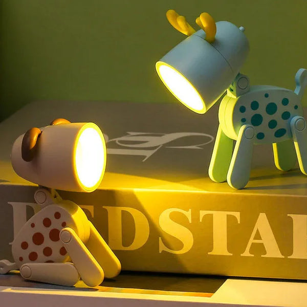 Mini LED Foldable Table Night Light Cute Animal Light