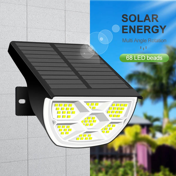 72/68 LED Solar Flood Lights Outdoor IP65 Waterproof 3 Modes Solar Garden Light Outdoo