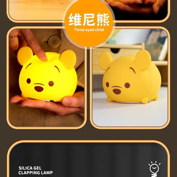 Disney Cartoon Cute Alien Night Light Silicone Bedside Lamp