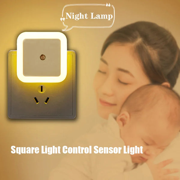Plug-in Square LED Night Light with Sensor Control