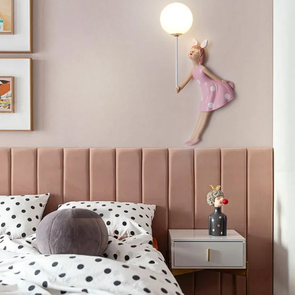 Cute pink ballerina wall lamps
