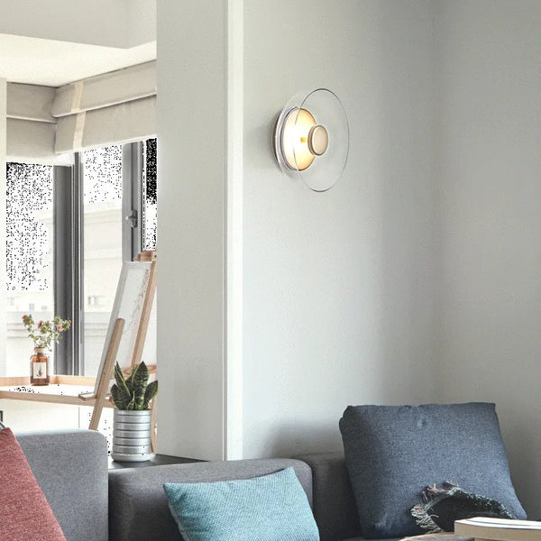 PHYVAL Nordic modern creative glass LED wall lamp with bowl