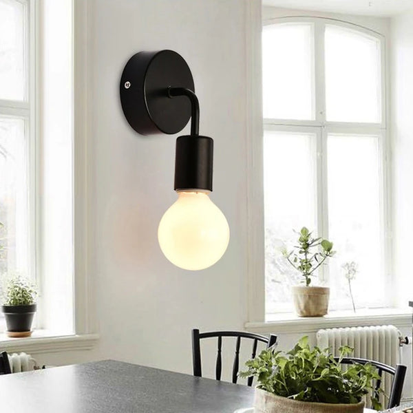 Modern Nordic wall lamp, black iron, indoor lighting, industrial decor