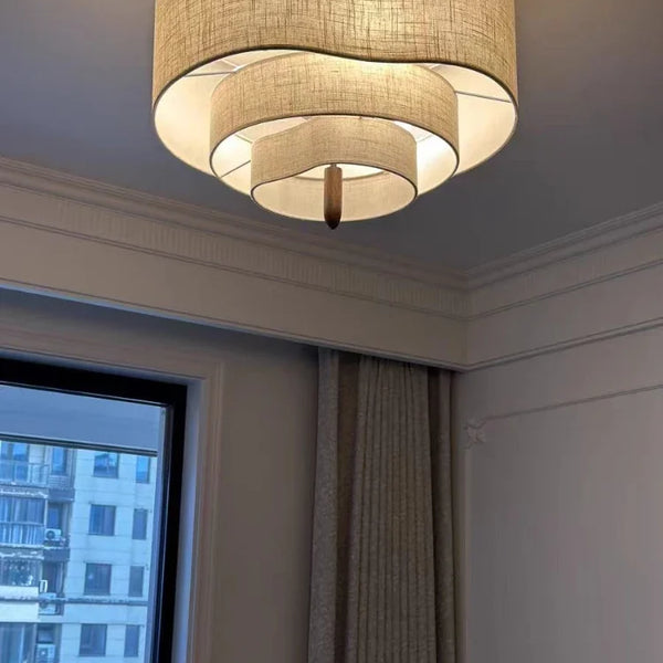 Fabric pendant light with retro design