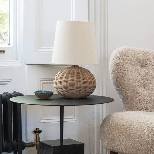 Retro Wabi-sabi Table Lamp, Medieval Wicker, Office Designer, Home Decor, Japanese Fabric Lamp