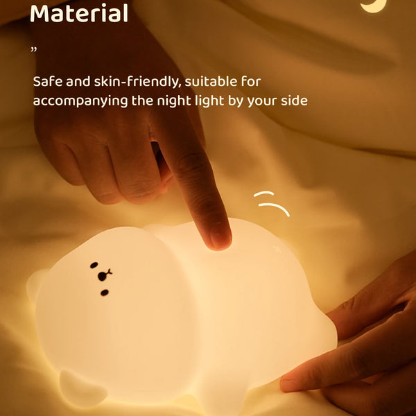 Cute silicone lamp in the shape of a lying bear