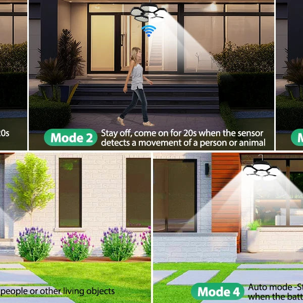 Solar warehouse light with 156 LEDs, solar pendant for indoor and outdoor areas