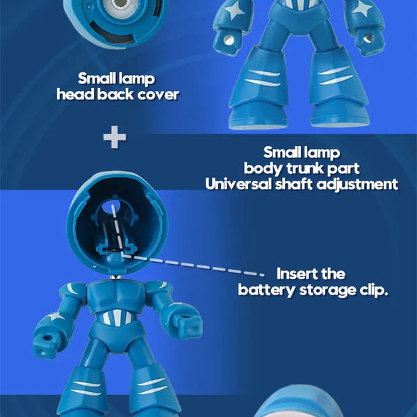 Cute Cartoon Mini Foldable Desk Lamp, Adjustable Angle, Dimmable, AAA Battery Powered, LED