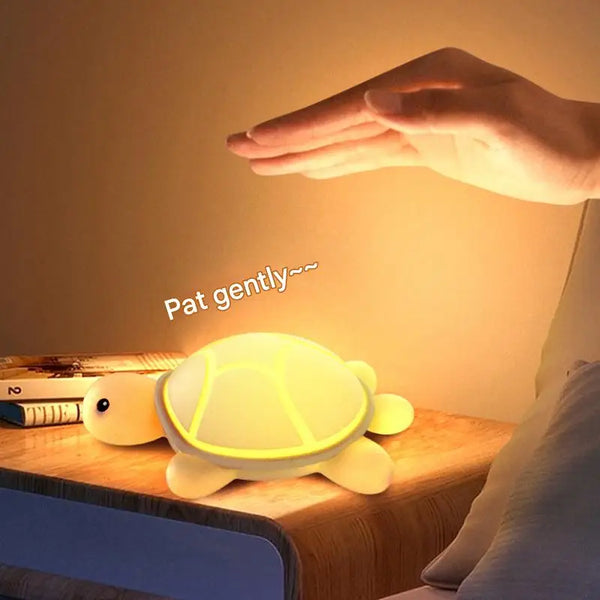 Cute turtle lamp made of silicone and touch sensitive