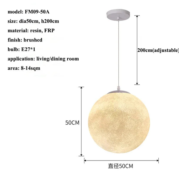 Nordic minimalist style pendant lights moon lamps