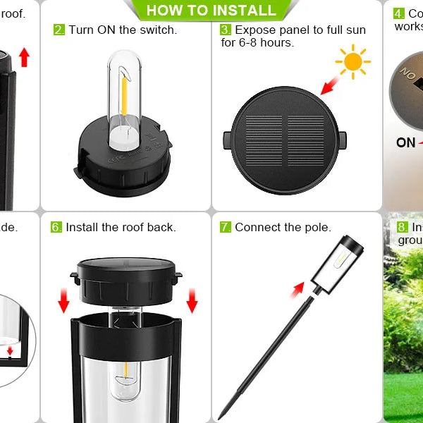 6/12-Pack Upgraded Solar Pathway Lights – Auto On/Off Outdoor Landscape Lighting