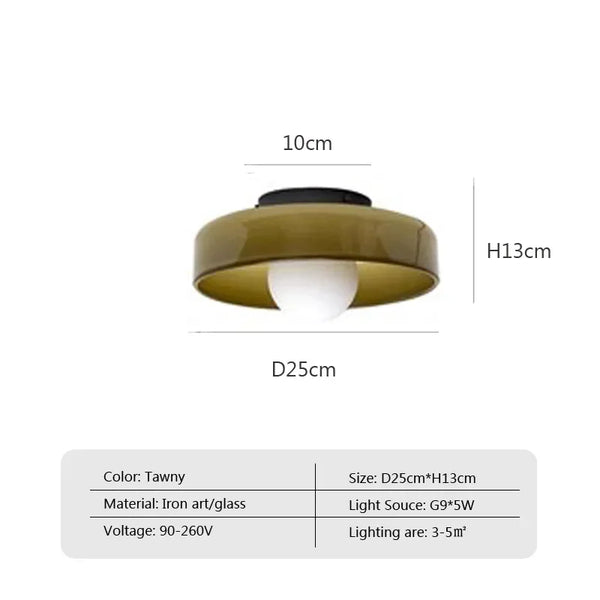 Nordic glass ceiling lamp with one head