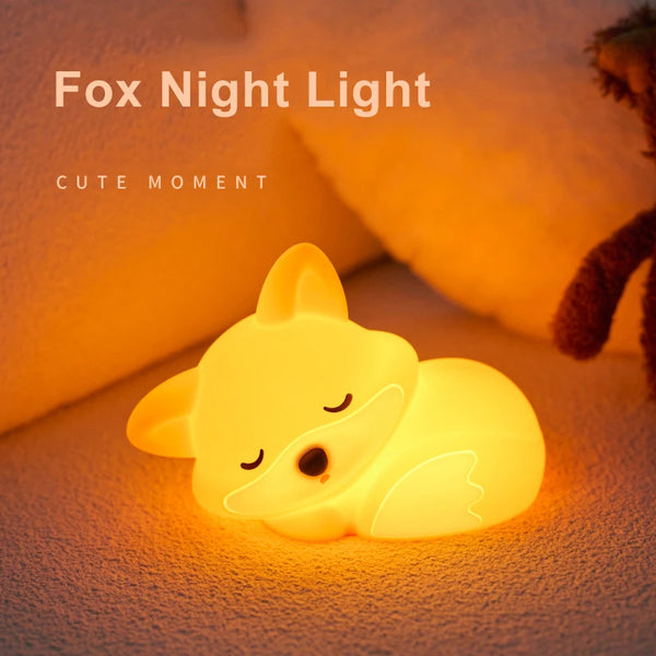 cute fox silicone lamp