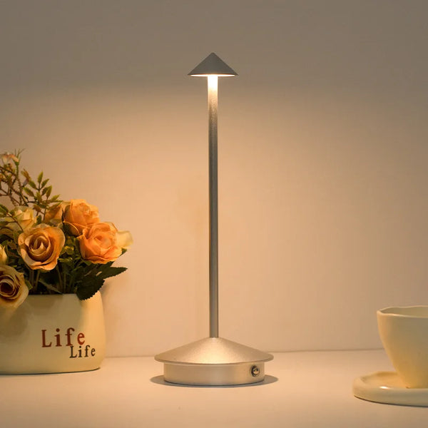 Rechargeable LED table lamp with touch sensor and 3 color temperatures