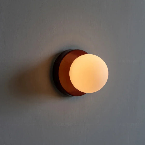 Nordic minimalist glass LED wall light with G9 base, orb style sconce