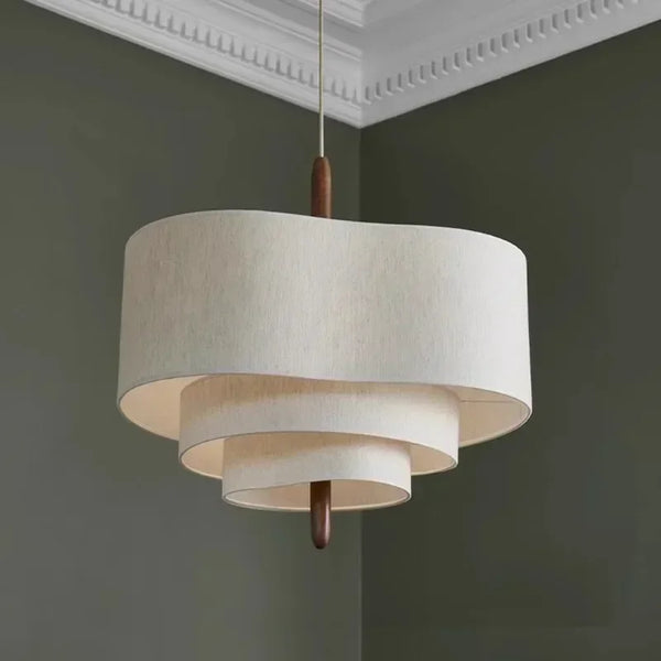 Fabric pendant light with retro design
