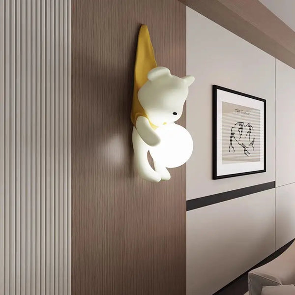 Wall lamp for children's room with bear design
