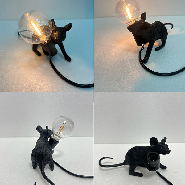 Modern resin LED table lamp with mouse animal