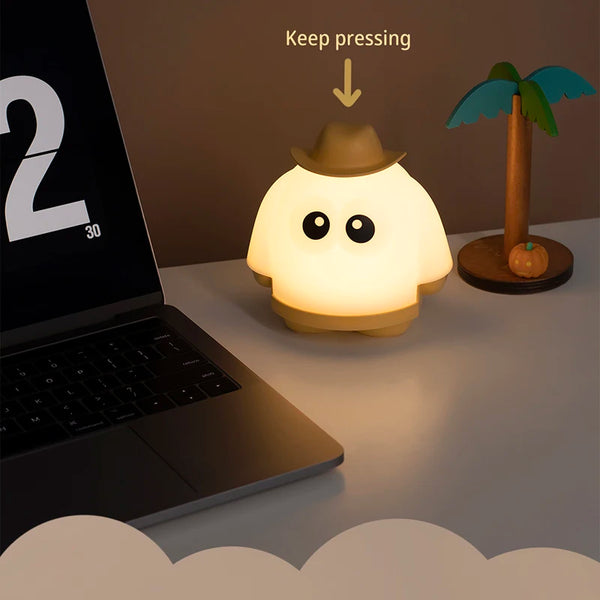 Cute and Creative Mini LED Table Lamp USB Rechargeable Portable Cartoon Lampshade