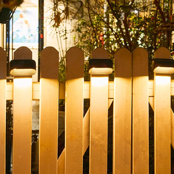 6/12 Pack Fence Lights Solar Powered, Auto On/Off, Solar Deck Lights for Outside Yard Fence Deck Wall Patio Decor