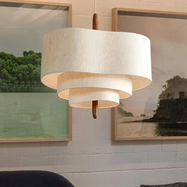 Fabric pendant light with retro design
