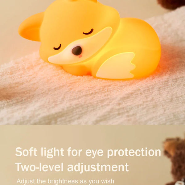 cute fox silicone lamp