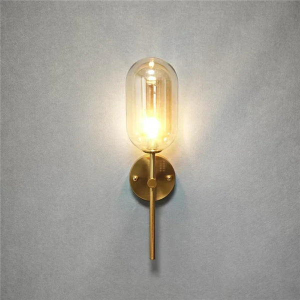 Modern Nordic minimalist cognac glass wall lights