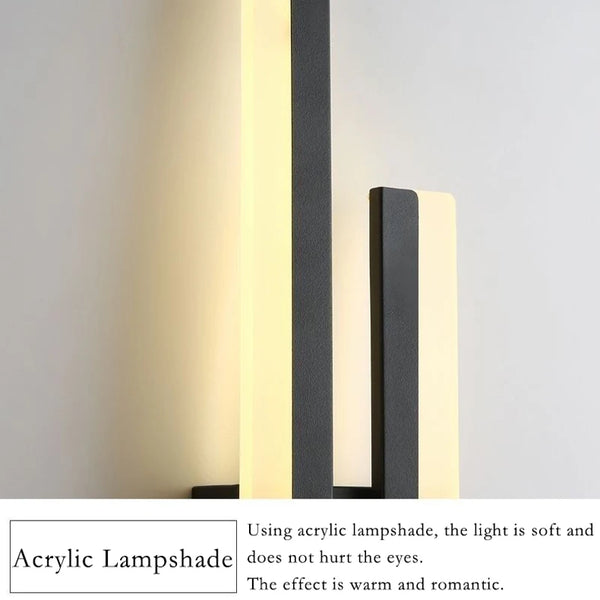 LED wall light for bedroom, sconces, acrylic lampshade