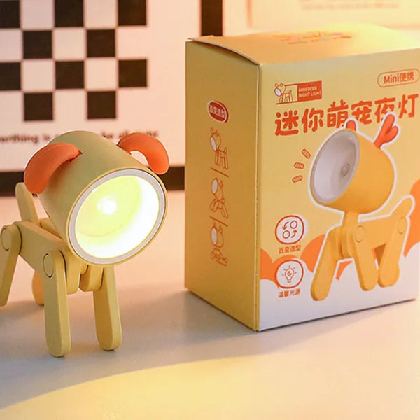 Mini LED Foldable Table Night Light Cute Animal Light