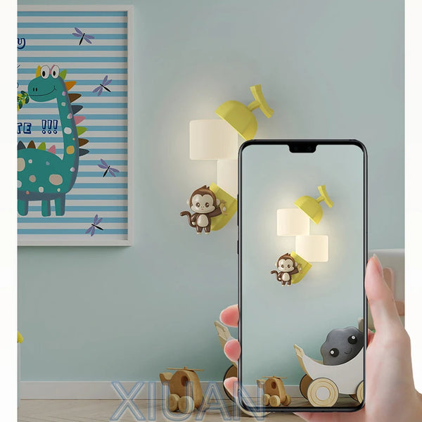 Monkey Rabbit Panda Animal Wall Lamps