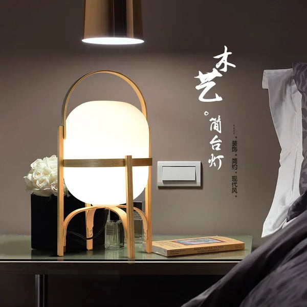 Simple wooden floor lamp for living room