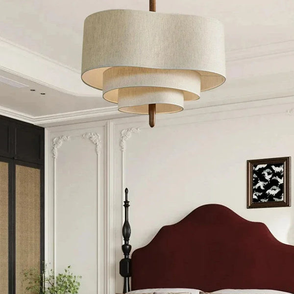 Fabric pendant light with retro design