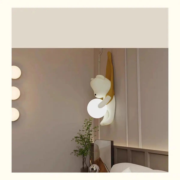 Wall lamp for children's room with bear design
