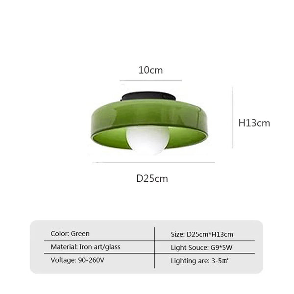 Nordic glass ceiling lamp with one head