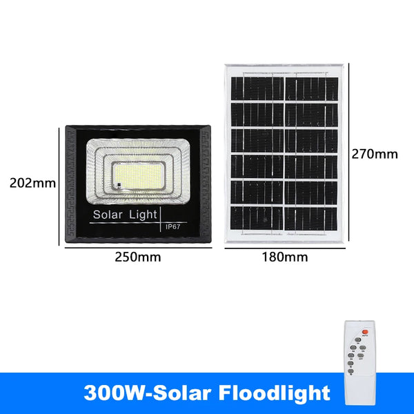 LED Solar Light 100w 200w 300w 500w Powerful Waterproof Outdoor Garden Solar Reflector Spotlights With Remote Control Solar Lamp