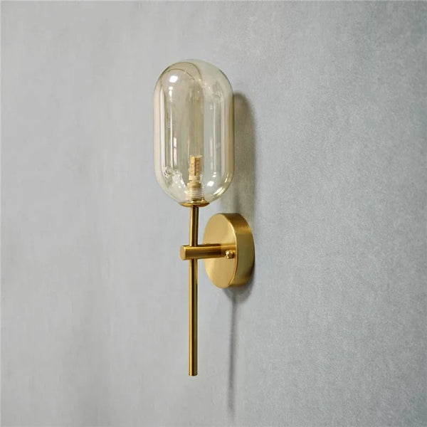 Modern Nordic minimalist cognac glass wall lights